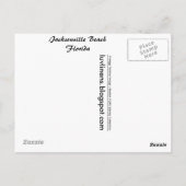 Carte Postale Floride, salutations de Jacksonville Beach (Dos)