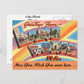 Carte Postale Floride, salutations du lac Worth (Devant / Derrière)