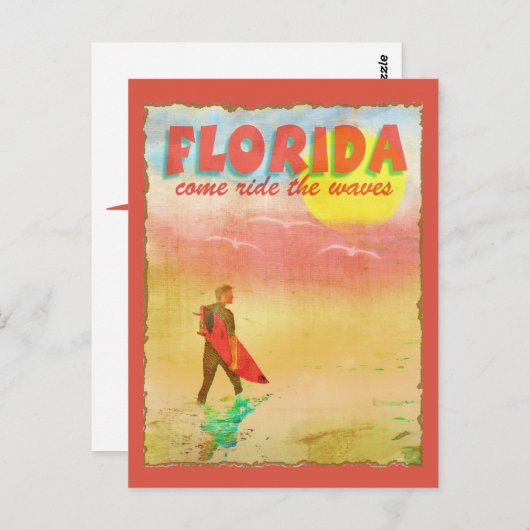 Carte Postale Floride Surfer (Devant / Derrière)