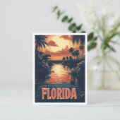 Carte Postale Floride USA Vintage Illustration Voyage (Debout devant)