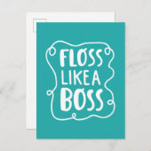 Carte Postale Floss Comme Un Boss | Phrase dentaire (Devant / Derrière)