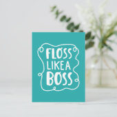 Carte Postale Floss Comme Un Boss | Phrase dentaire (Debout devant)
