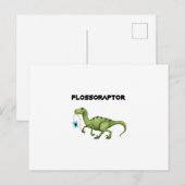 Carte Postale Floss Flossoraptor Hygiène Dental Funny -Dentiste (Devant / Derrière)