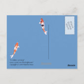 Carte postale flottante Koi bleu (Dos)