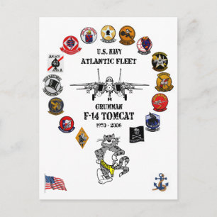 CARTE POSTALE FLOTTE ATLANTIQUE - F-14 TOMCAT SQ.