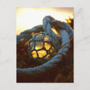 Carte Postale Flotteur en verre brille au coucher du soleil, Ala