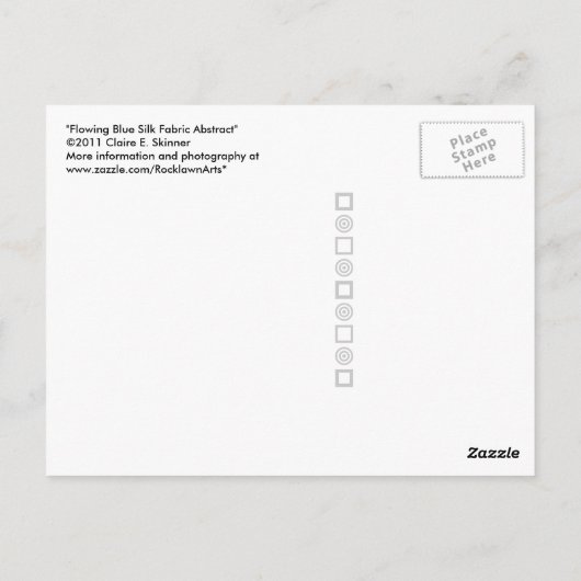 Carte Postale Flow Blue Silk Fabric Abstrait (Dos)