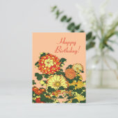 Carte Postale Flower Border, mandarin orange et or (Debout devant)