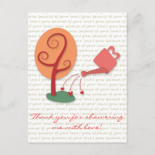 Carte Postale Flower Can douche plante avec amour