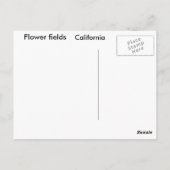 Carte Postale Flower fields in California (Dos)