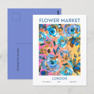 Carte Postale Flower Market Cities of the World Londres Custom