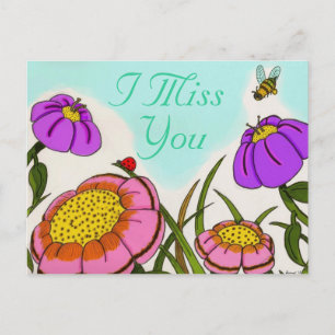 Carte postale Flower Meadow "I Miss You"