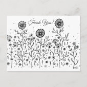 Carte Postale Flower Meadow Line Merci d'art ! (Devant)