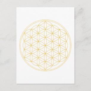 Carte Postale Flower of Life Gold Line