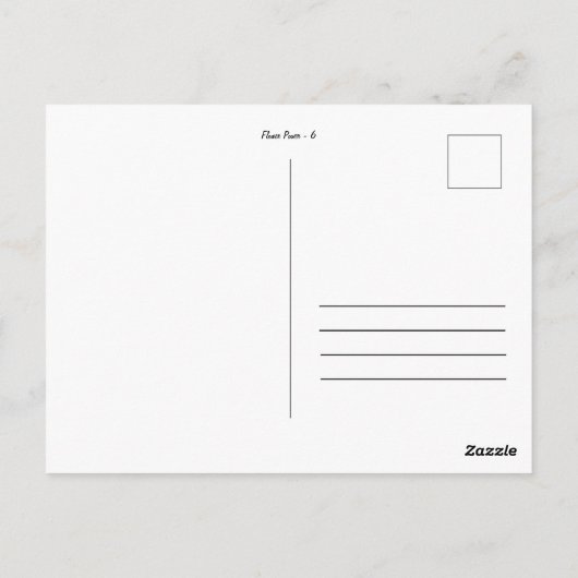 Carte Postale Flower power (Dos)