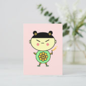 Carte Postale Flower Power Girl (Debout devant)