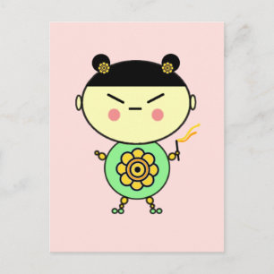 Carte Postale Flower Power Girl