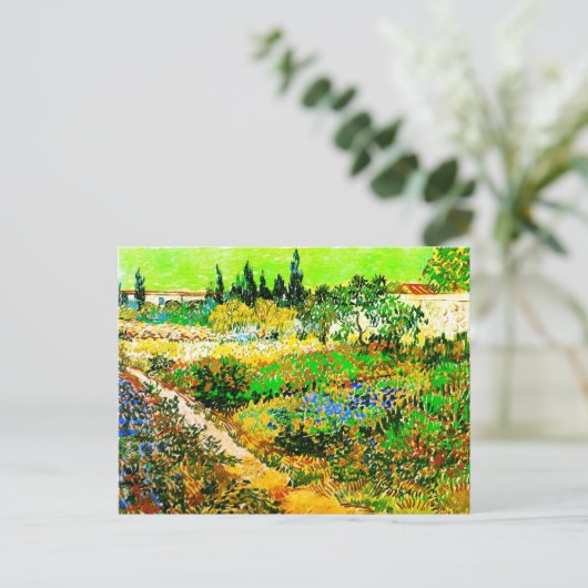 Carte Postale Flowering Garden with Path Van Gogh Fine Art (Debout devant)