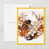 CARTE POSTALE FLOWERS AND THE BEE (Devant / Derrière)