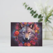 Carte Postale Flowers and the wolf (Debout devant)