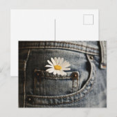 Carte Postale Flowers | Daisy in Jeans Pocket (Devant / Derrière)