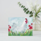 Carte Postale Flowers et Chicken (Debout devant)