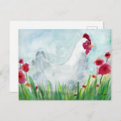 Carte Postale Flowers et Chicken (Devant / Derrière)