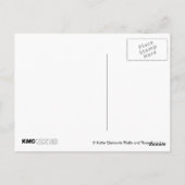 Carte Postale Fluffy Cat et 3 Roses roses (Dos)