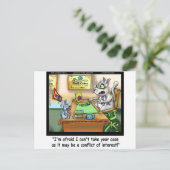 Carte Postale Fluffy Cohen Atty @Claw Funny Chat et avocat (Debout devant)