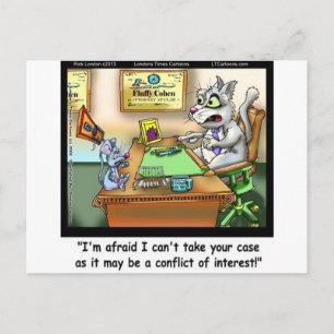 Carte Postale Fluffy Cohen Avocate @Griffe Chat Drôle & Avocat