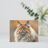 Carte Postale Fluffy Norwegian Forest Portrait de chat (Debout devant)
