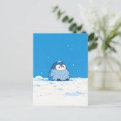 Carte Postale Fluffy Penguin Chick in Snowy Winter Landscape (Debout devant)