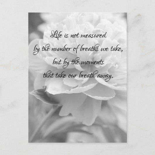 Carte postale Fluffy Peony Life Quote (Devant)