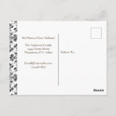 Carte Postale Fluide Editable Noir sur Blanc Feu Déplacé (Dos)