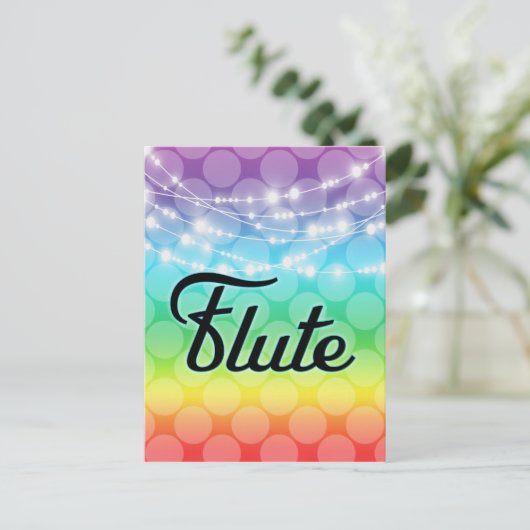 Carte Postale Fluit Rainbow LGBT Gay Lights Musique (Debout devant)