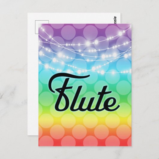 Carte Postale Fluit Rainbow LGBT Gay Lights Musique (Devant / Derrière)
