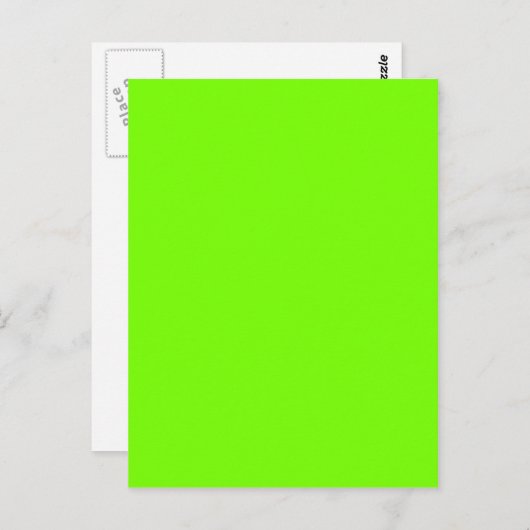 Carte Postale fluorescent vert (Devant / Derrière)