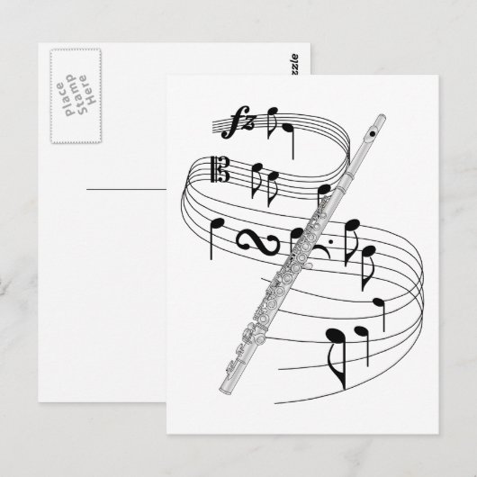 Carte Postale Flûte (Devant / Derrière)