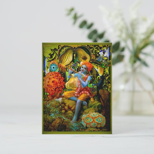 Carte Postale Flûte de Krishna (Debout devant)