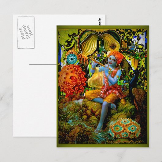 Carte Postale Flûte de Krishna (Devant / Derrière)