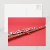Carte Postale Flute étudiante musique rose boisé vent (Devant / Derrière)