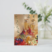 Carte Postale Flûtes de champagne, serpentins et faiseurs de bru (Debout devant)