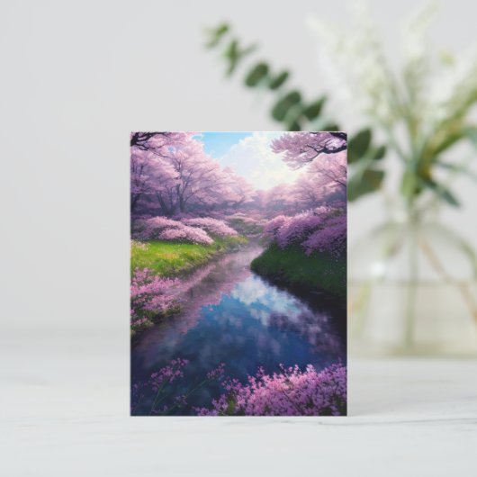 Carte Postale Flux à travers les fleurs (Debout devant)