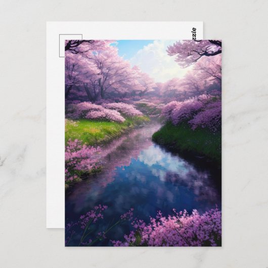 Carte Postale Flux à travers les fleurs (Devant / Derrière)