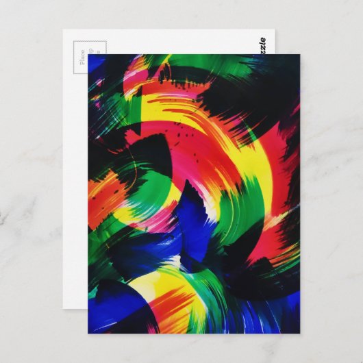 Carte Postale Flux Abstrait Wave Fine Art (Devant / Derrière)