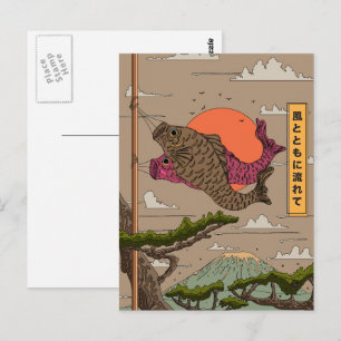 Carte Postale Flux avec le Vent Koinobori