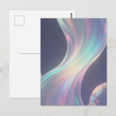 Carte Postale Flux de bulles abstrait iridescent (Devant / Derrière)