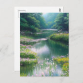 Carte Postale Flux de Serenity, rivière Lazy dans la forêt (Devant / Derrière)