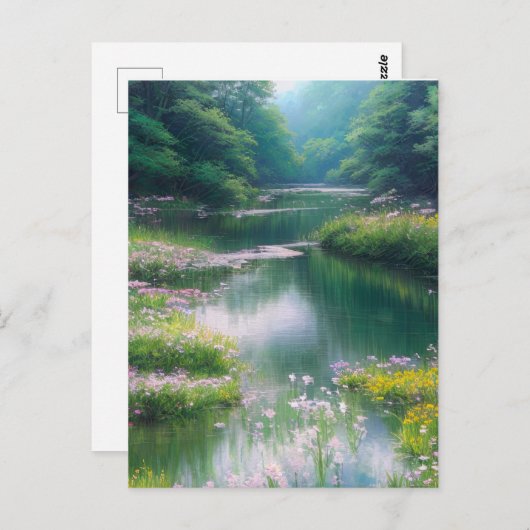 Carte Postale Flux de Serenity, rivière Lazy dans la forêt (Devant / Derrière)