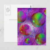 Carte Postale Flux intérieur I Abstrait Fractal Vert Violet Gala (Devant / Derrière)